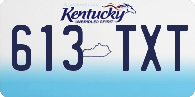 KY license plate 613TXT