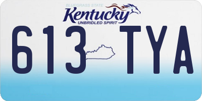 KY license plate 613TYA