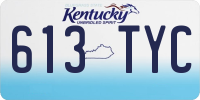KY license plate 613TYC