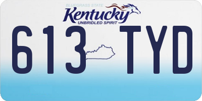 KY license plate 613TYD
