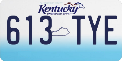 KY license plate 613TYE
