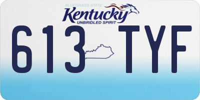 KY license plate 613TYF