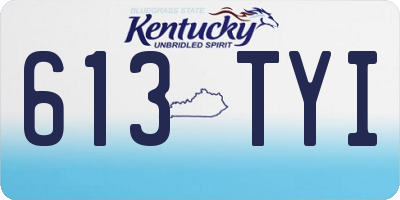 KY license plate 613TYI