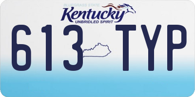 KY license plate 613TYP