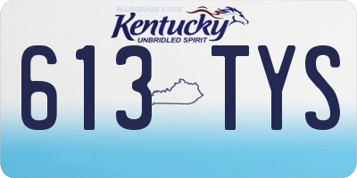 KY license plate 613TYS