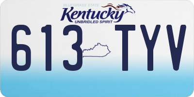 KY license plate 613TYV