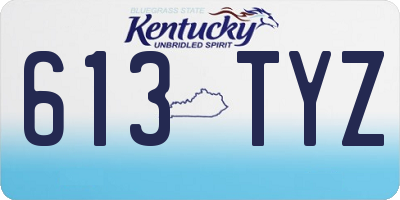 KY license plate 613TYZ