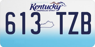 KY license plate 613TZB