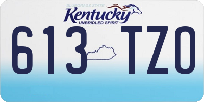KY license plate 613TZO