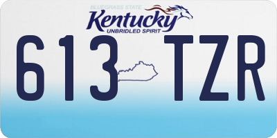 KY license plate 613TZR