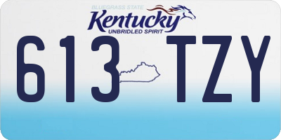 KY license plate 613TZY