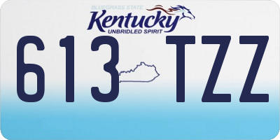 KY license plate 613TZZ