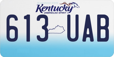 KY license plate 613UAB