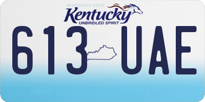 KY license plate 613UAE