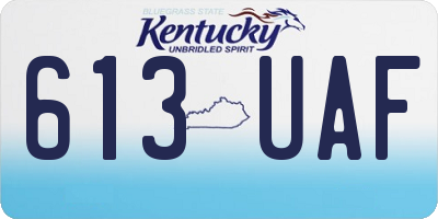 KY license plate 613UAF