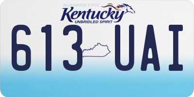 KY license plate 613UAI