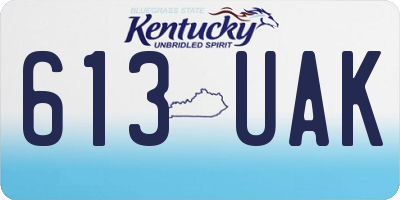KY license plate 613UAK