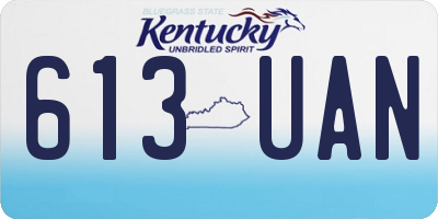 KY license plate 613UAN