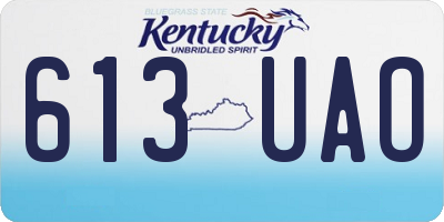 KY license plate 613UAO