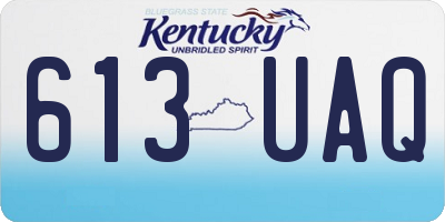 KY license plate 613UAQ