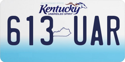 KY license plate 613UAR