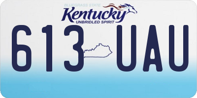 KY license plate 613UAU