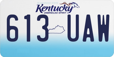 KY license plate 613UAW