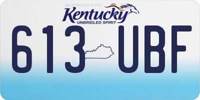 KY license plate 613UBF