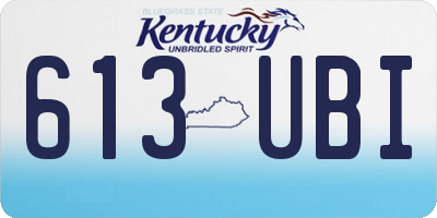 KY license plate 613UBI