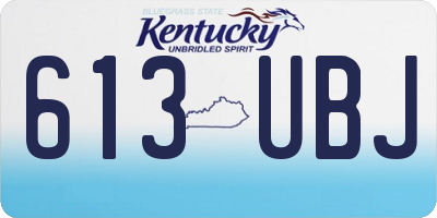 KY license plate 613UBJ