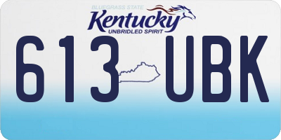 KY license plate 613UBK