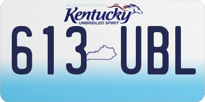KY license plate 613UBL