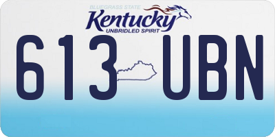 KY license plate 613UBN