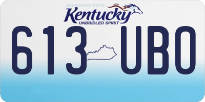 KY license plate 613UBO