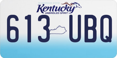 KY license plate 613UBQ