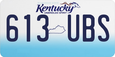 KY license plate 613UBS