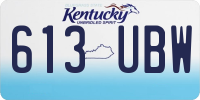 KY license plate 613UBW
