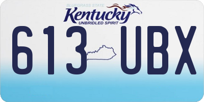 KY license plate 613UBX