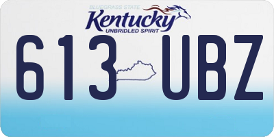 KY license plate 613UBZ