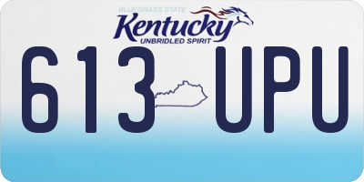 KY license plate 613UPU