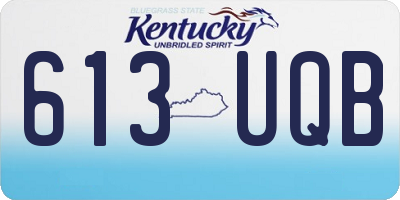KY license plate 613UQB