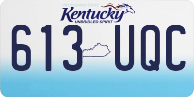 KY license plate 613UQC