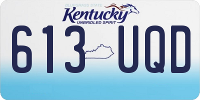 KY license plate 613UQD