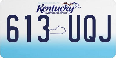 KY license plate 613UQJ