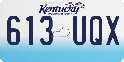 KY license plate 613UQX