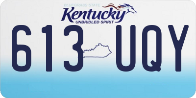 KY license plate 613UQY