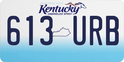 KY license plate 613URB