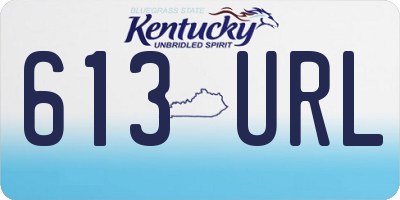 KY license plate 613URL