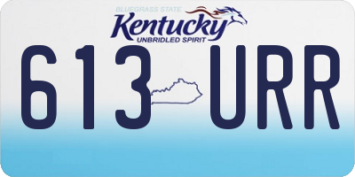 KY license plate 613URR