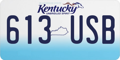 KY license plate 613USB